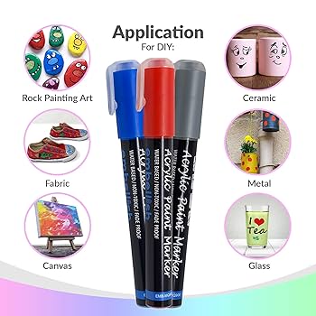 Amazon.co.jp: アクリルペイントマーカーペン 12色セット 水性